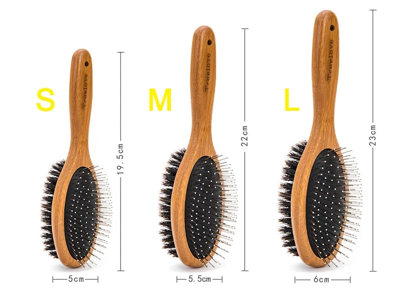 Double-sided Bamboo Dog Brush