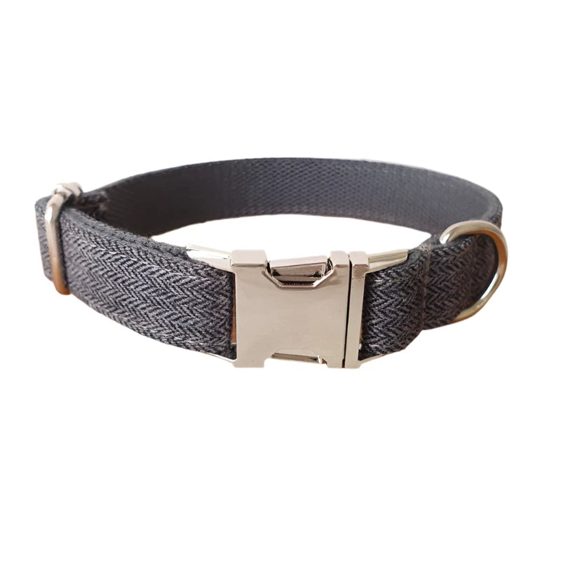 The GRAY SUIT Engraved Dog Collar