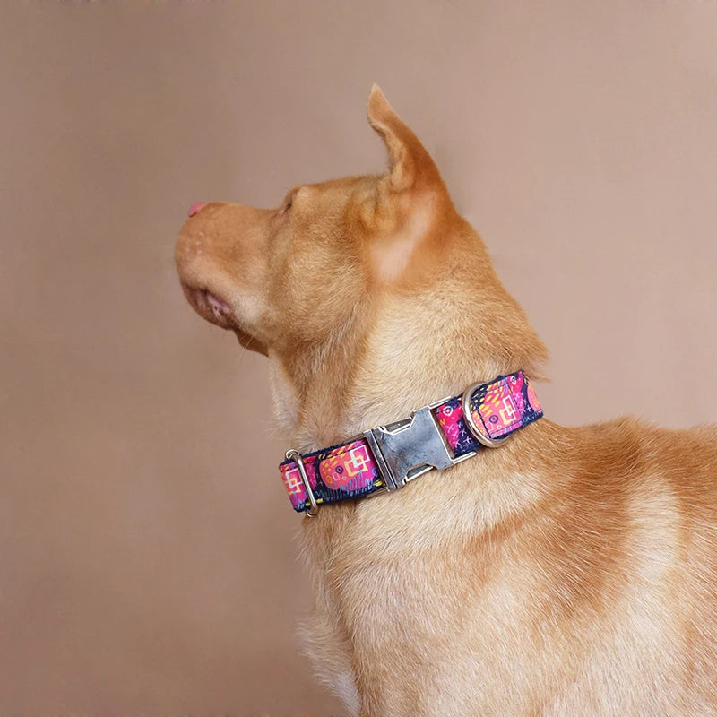 THE DEEP GRAFFITI Engraved Dog Collar