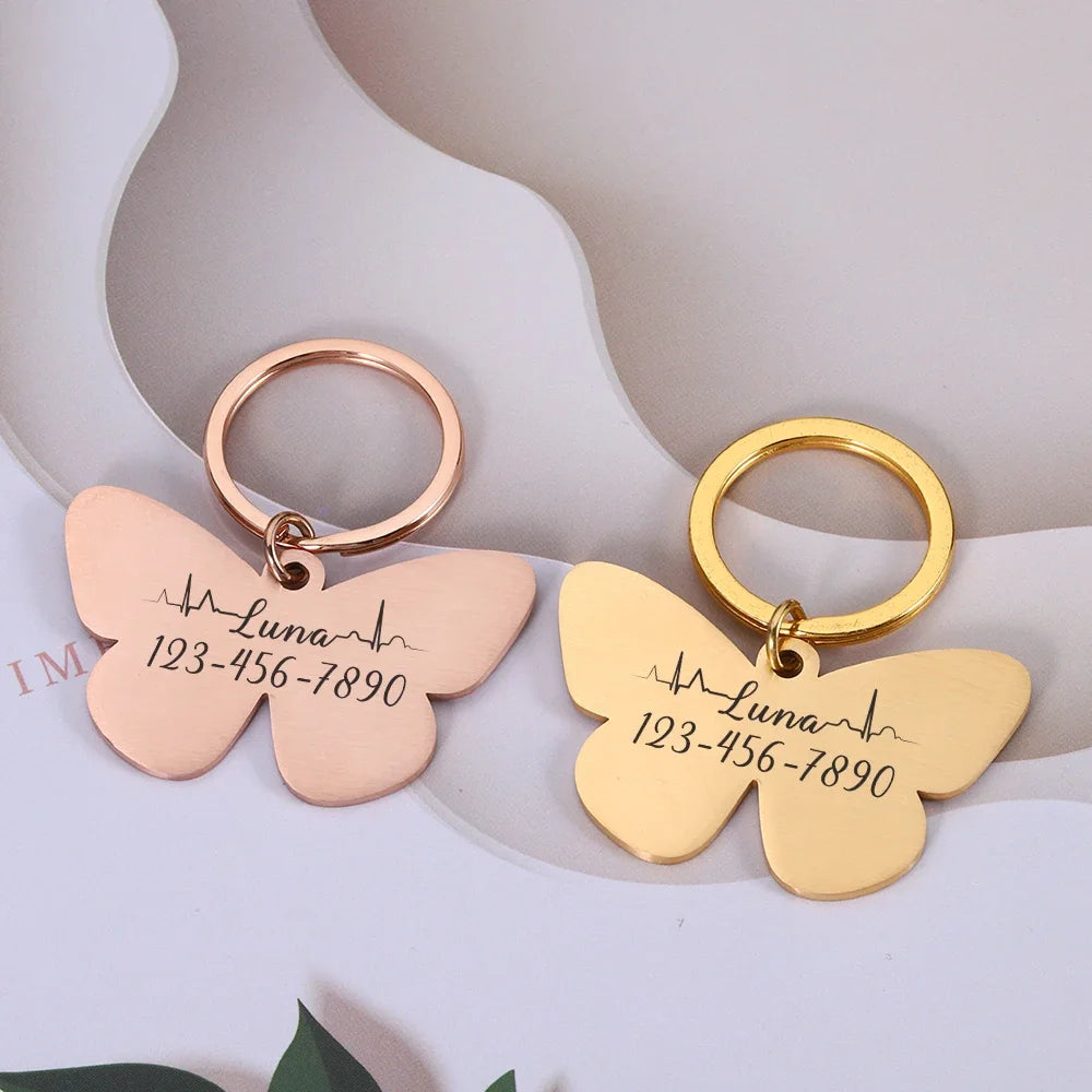 Butterfly Dog ID Tag