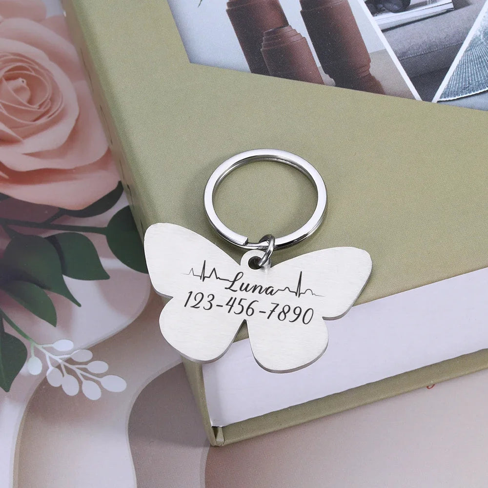 Butterfly Dog ID Tag