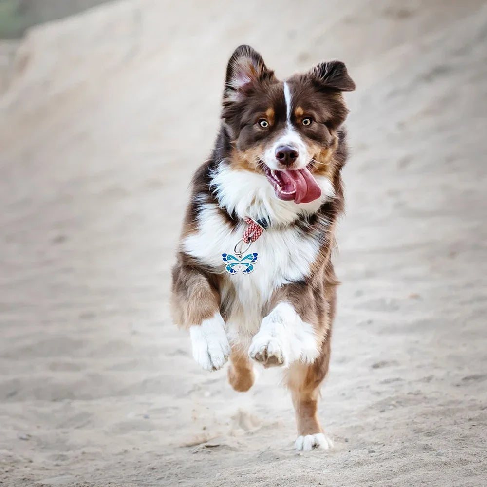 Butterfly Dog ID Tag