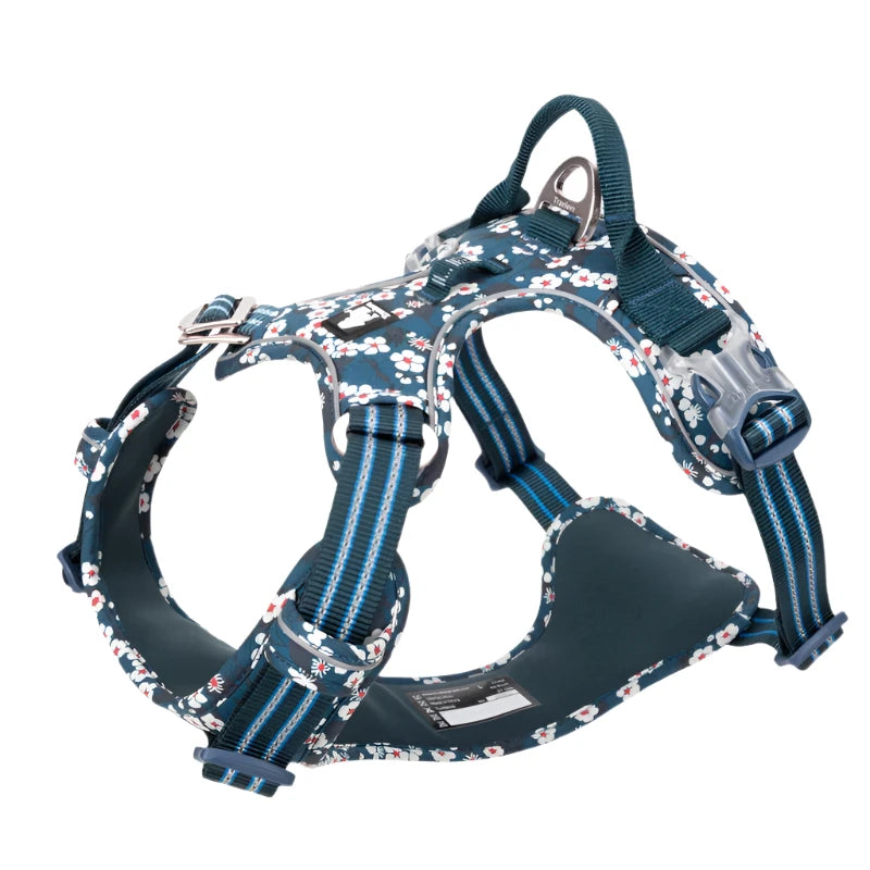 Floral No Pull Dog Harness