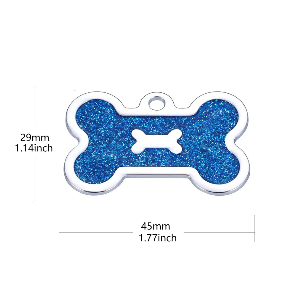 Glitter Bone Dog ID Tag