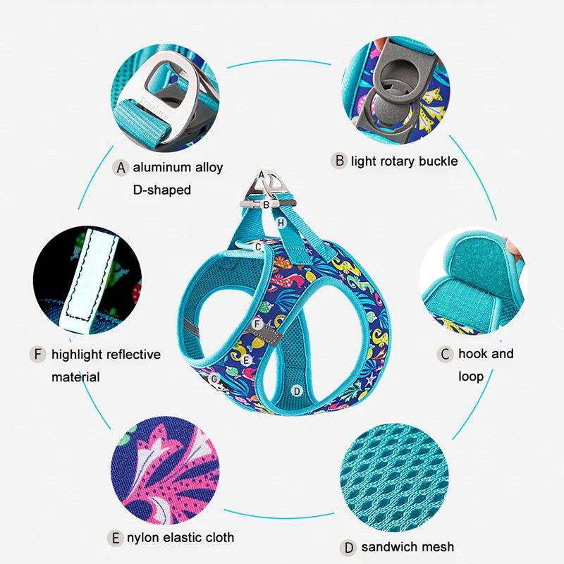 Soft Mesh No Pull Adjustable Dog Harness