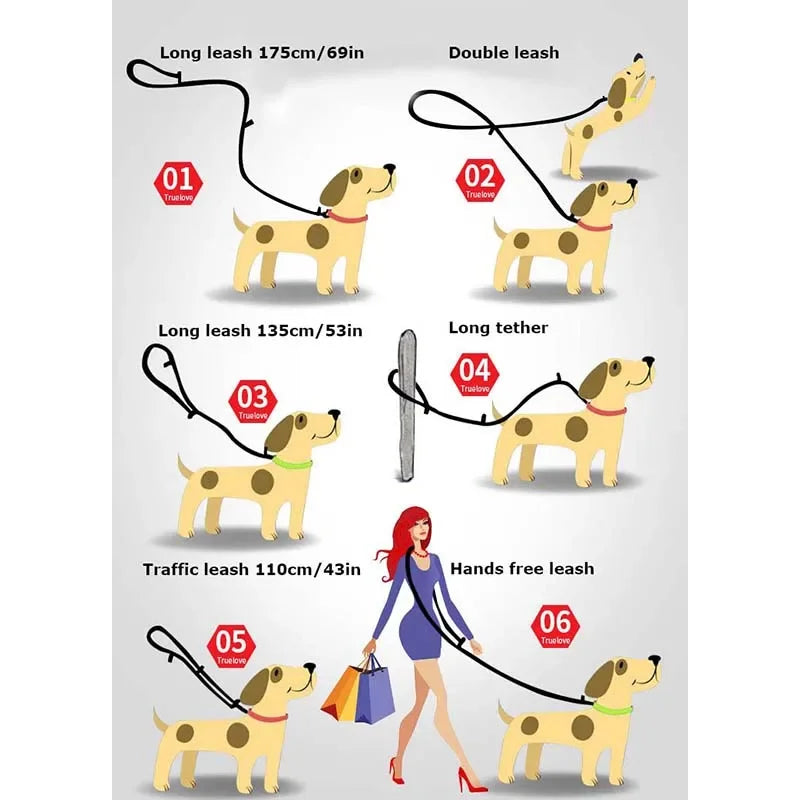 6 In 1 Double Ended Multi-Purpose Adjustable Dog Lead