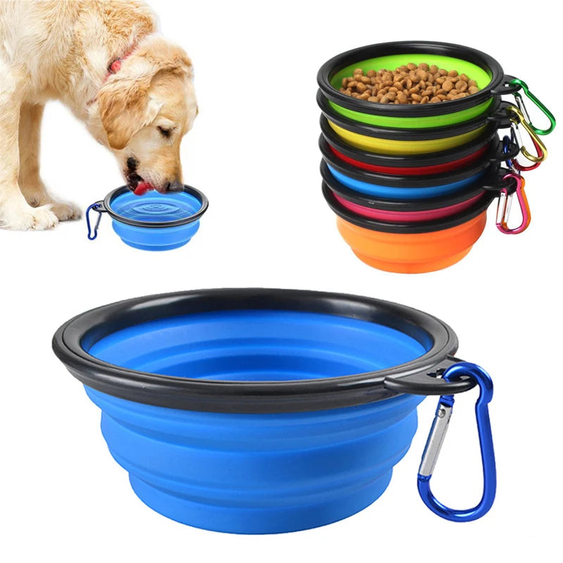 Silicone Collapsible Dog Bowl With Carabiner