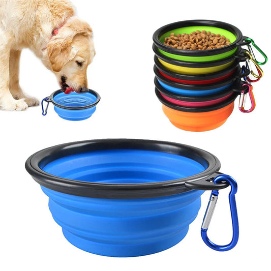 Silicone Collapsible Dog Bowl With Carabiner