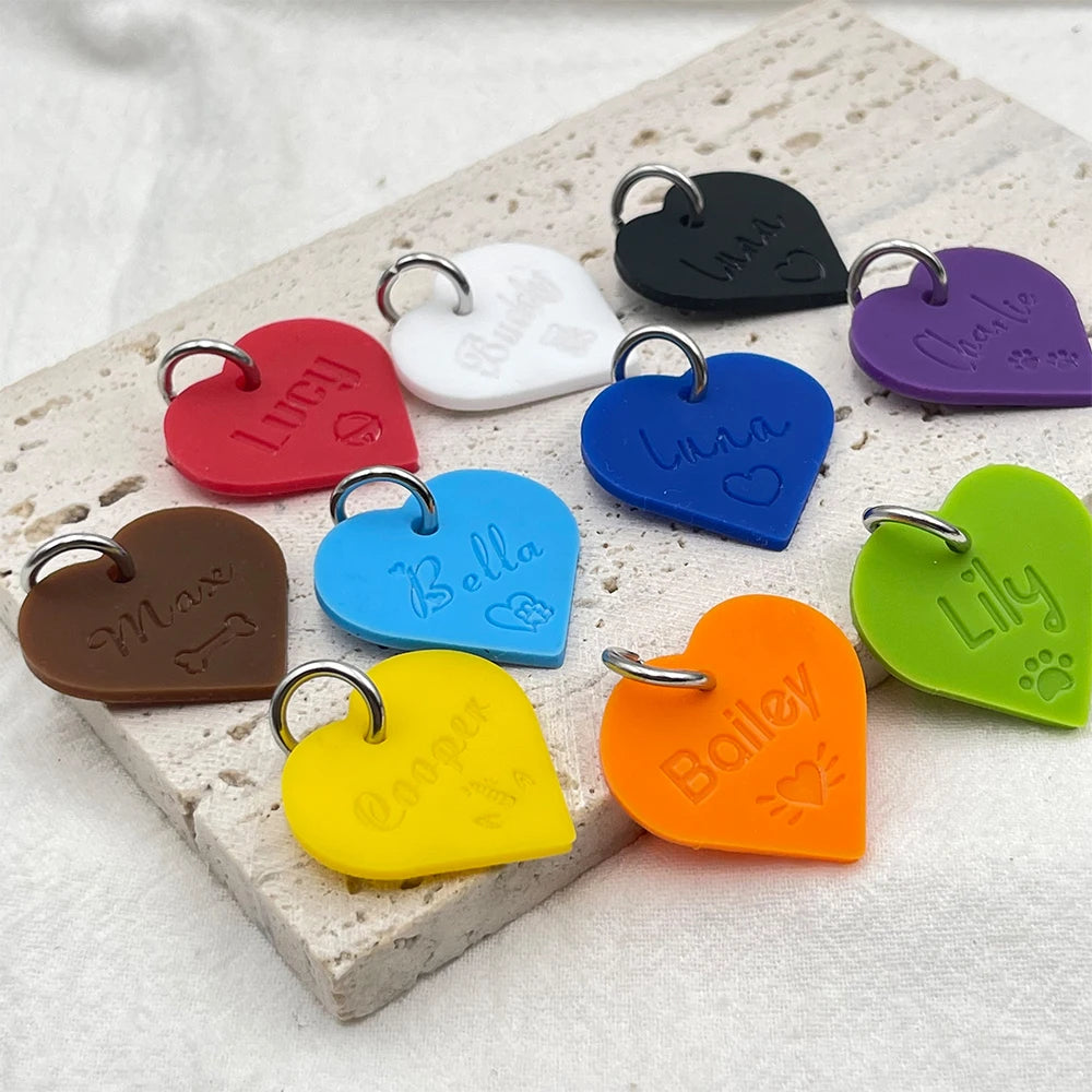 Silicone Heart-shaped Dog ID Tag