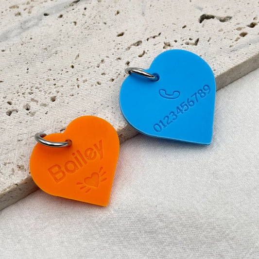 Silicone Heart-shaped Dog ID Tag