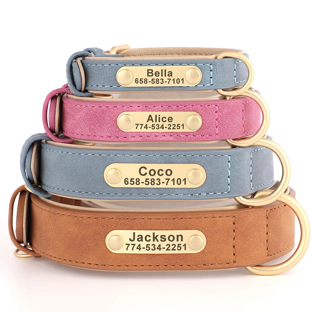 Personalised PU Leather Dog Collar