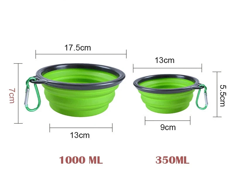 Silicone Collapsible Dog Bowl With Carabiner