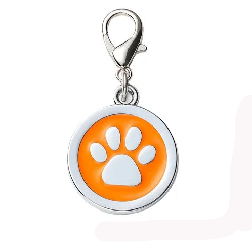 Orange Paw Dog Tag