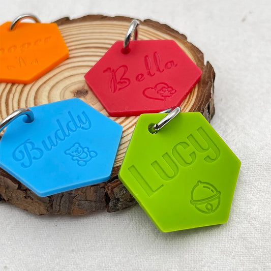 Silicone Hexagon Dog ID Tag