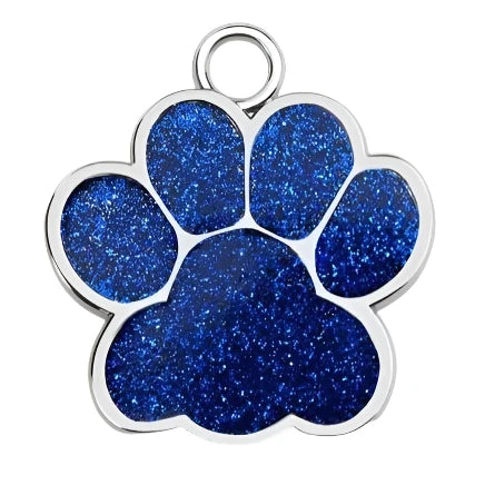 Glitter Paw Print Dog ID Tag