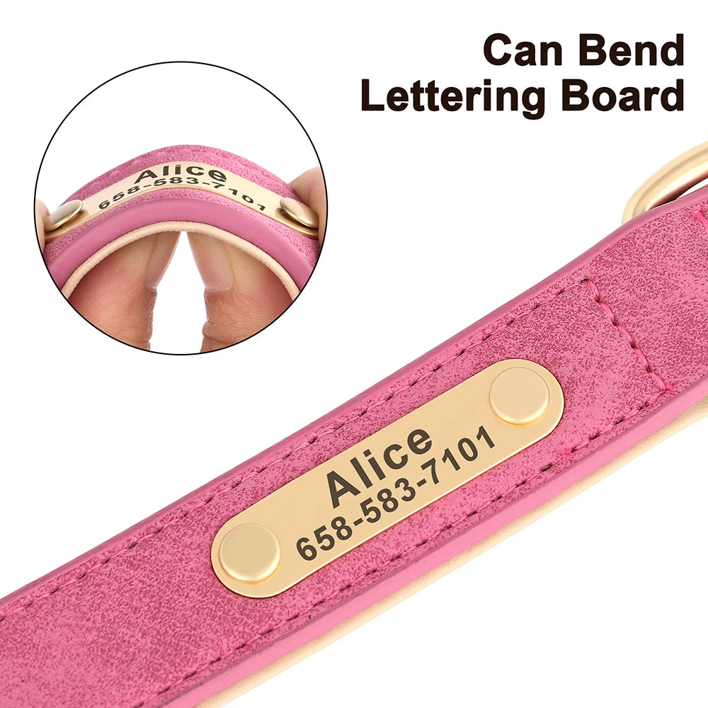 Personalised PU Leather Dog Collar