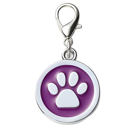 Purple Paw Dog Tag
