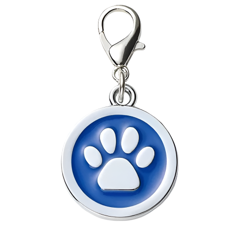 Blue Paw Print Dog ID Tag