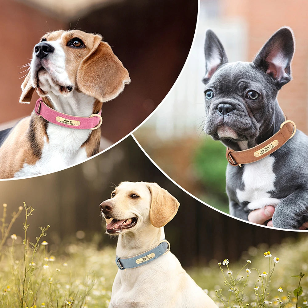 Personalised PU Leather Dog Collar